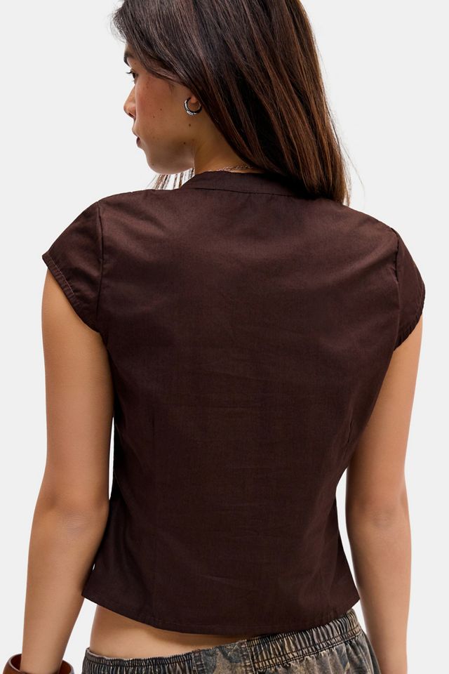 Blusa de Popelina Burke Marrón Motel #3