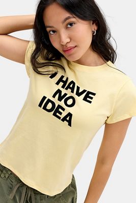 Motel Yellow Clio Relxed Slogan Tee
