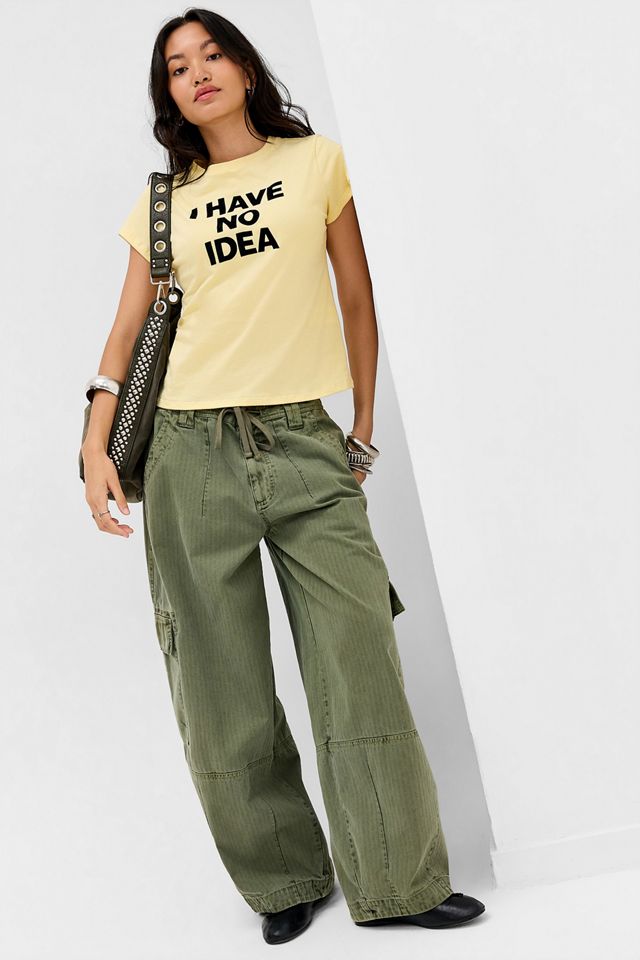 T-shirt Rilassata con Slogan Clio Gialla Motel #3