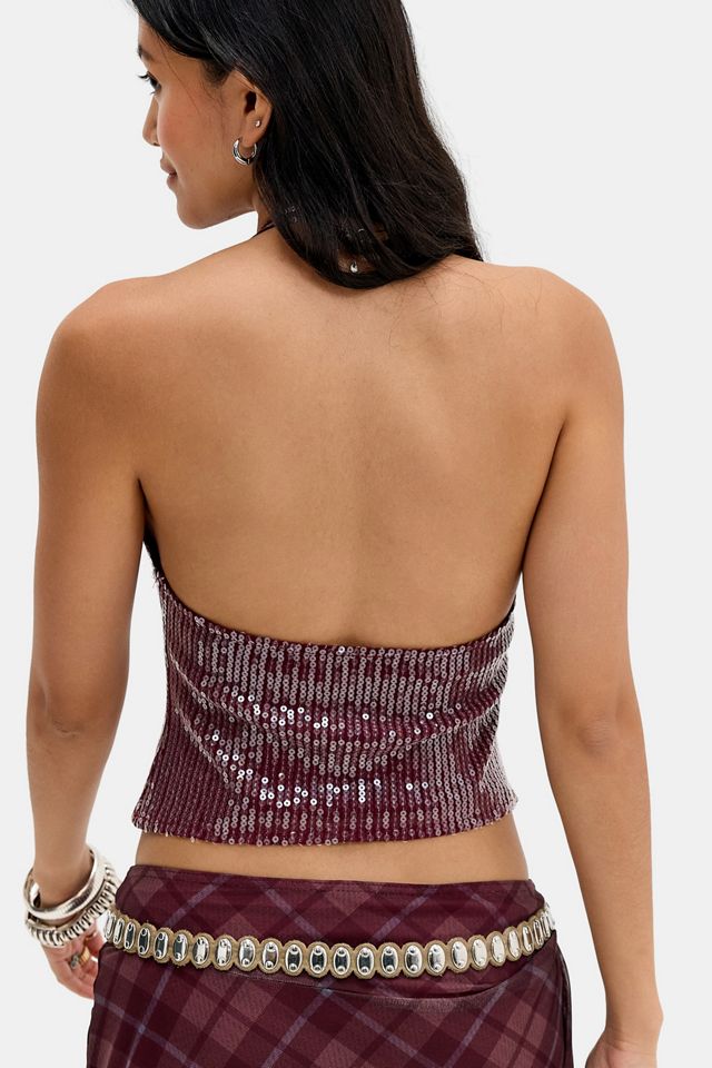 Top con Allacciatura al Collo Cosio Bordeaux Motel #3