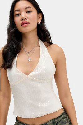 Motel Cream Cosio Halter Top