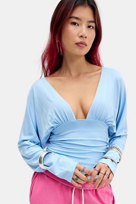 Motel Cool Blue Litro Batwing Top