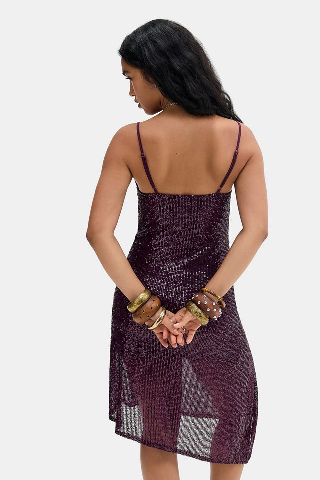 Abito Midi con Paillettes Quinn Viola Motel #3