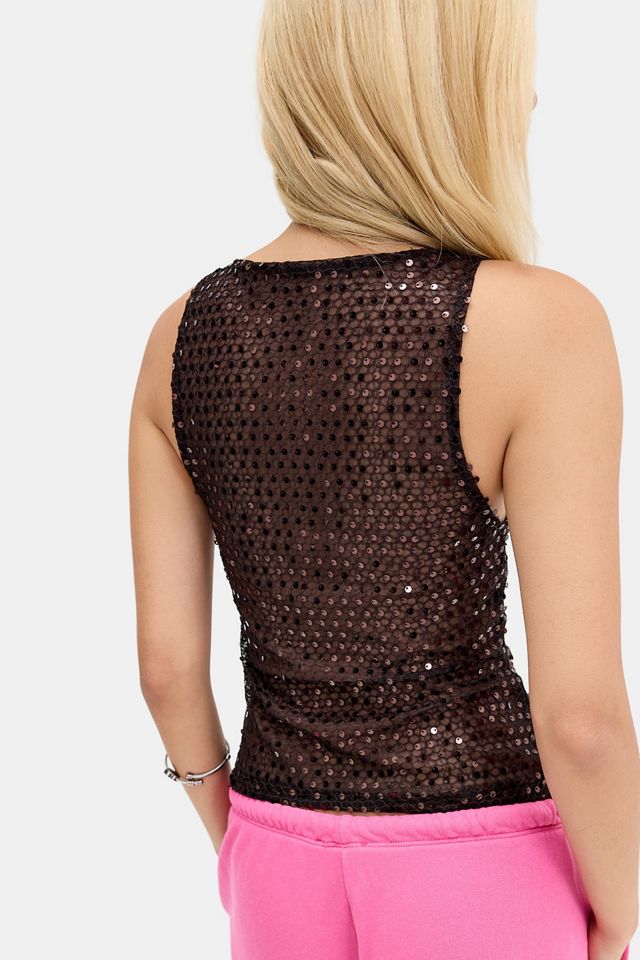 Motel Dudley Sequin Vest Top #3