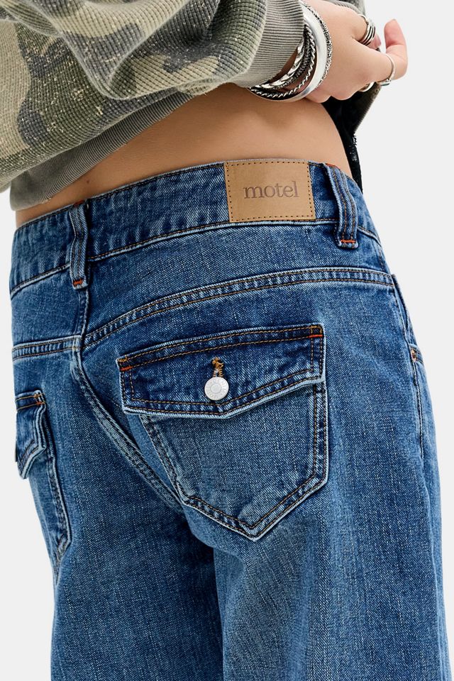 Jeans Motel Ocean Blue taille basse à jambe évasée #2