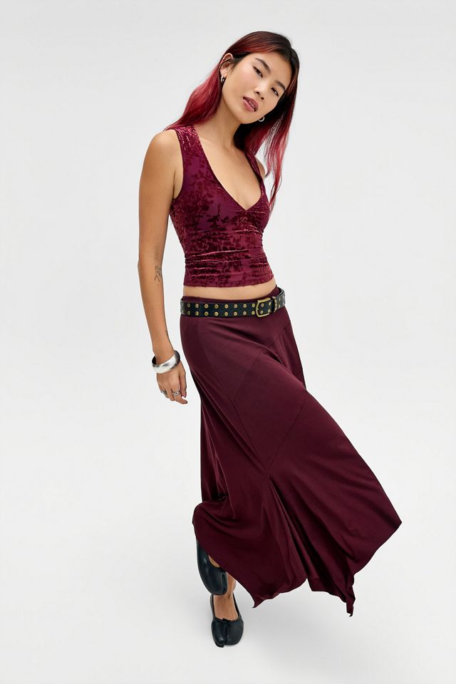 Motel Burgundy Temisi Asymmetrical Midi Skirt #3