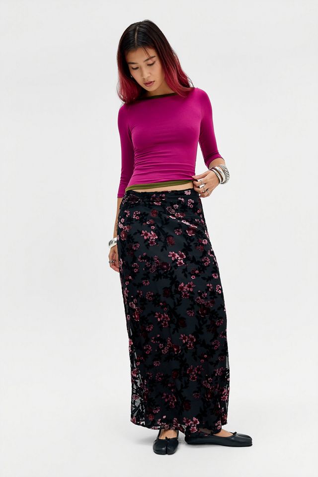 Motel Nirbana Devore Maxi Skirt #3