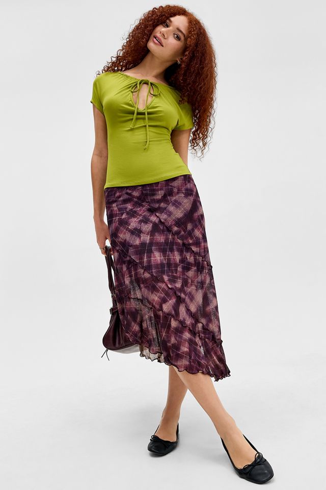 Motel Green Sibila Keyhole Tie-Front Top #1