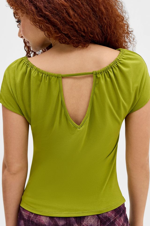 Motel Green Sibila Keyhole Tie-Front Top #2