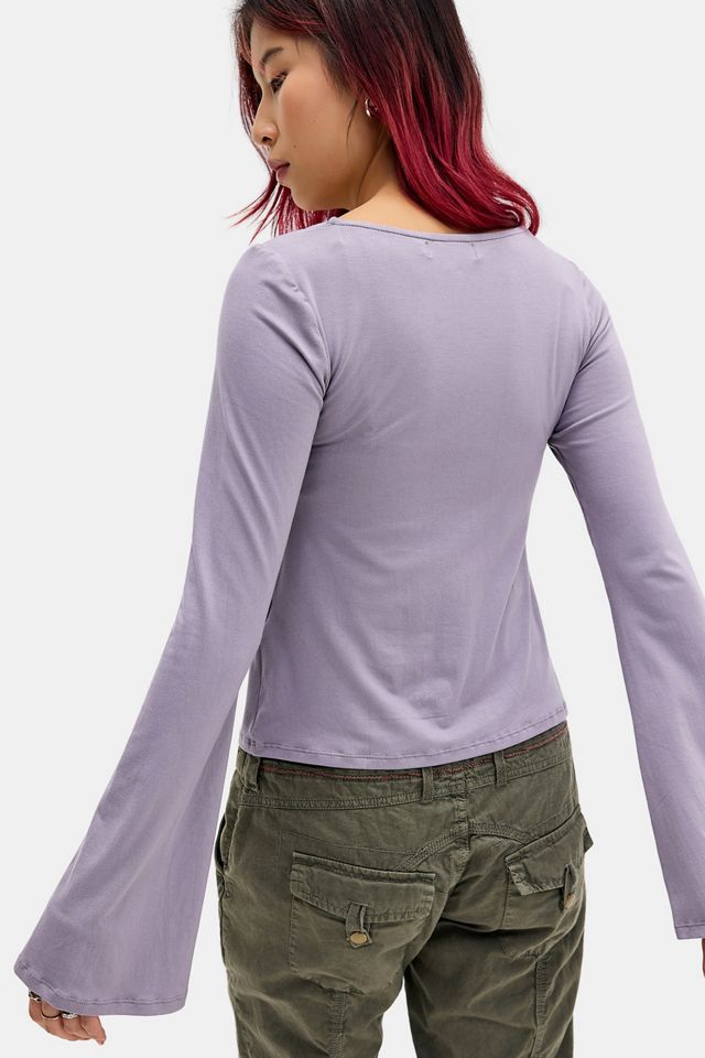 Motel Purple Carina Tie-Front Long Sleeve Top #2