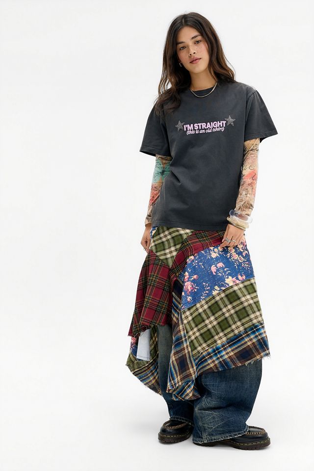 T-shirt con Slogan Relaxed I'm Straight Carne Bollente #1