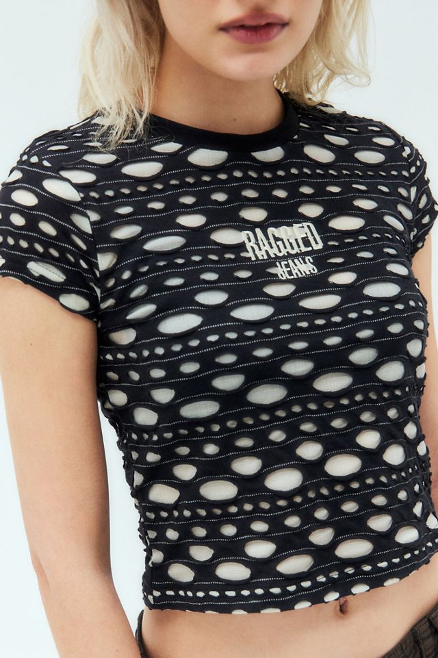 The Ragged Priest UO Exclusive T-shirt Holey monocromatica #1