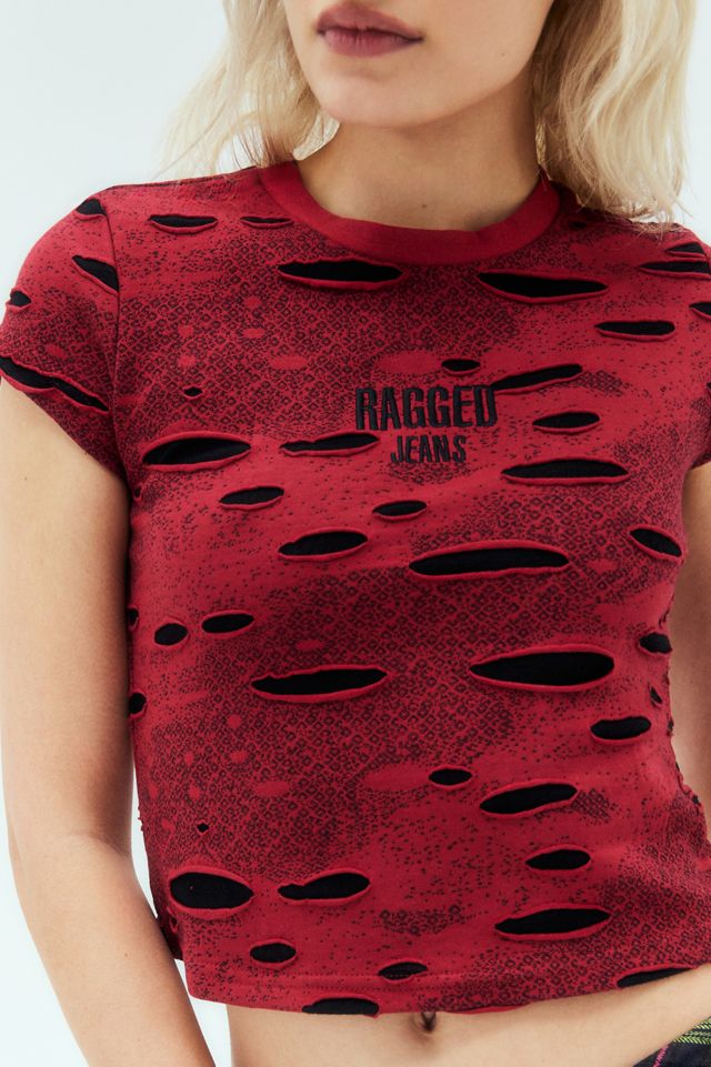 The Ragged Priest UO Exclusive Red Holey Camiseta #1
