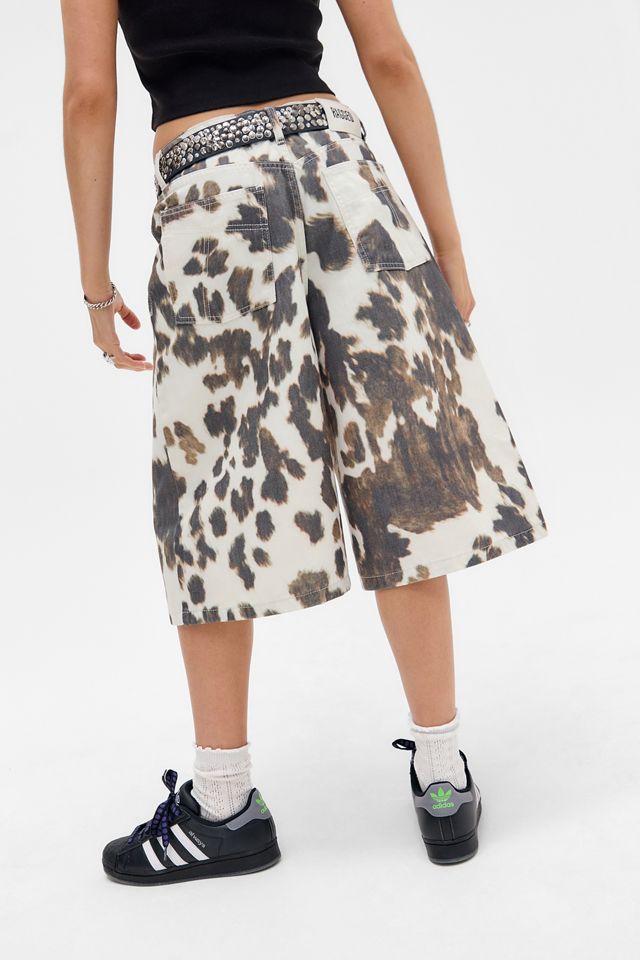 Shorts en jean imprimé vache The Ragged Priest #2