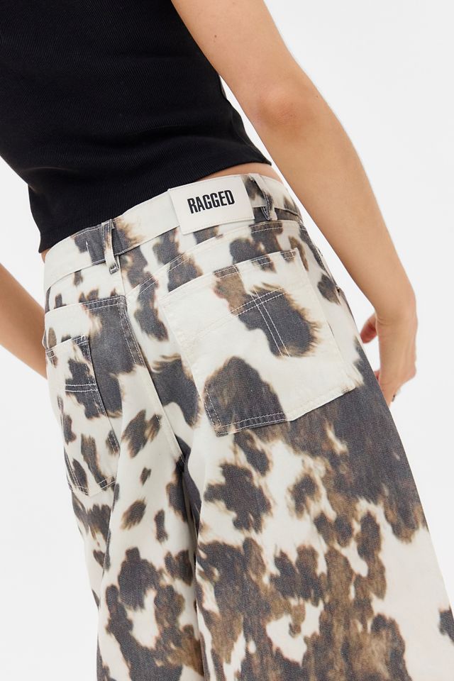 Shorts en jean imprimé vache The Ragged Priest #3
