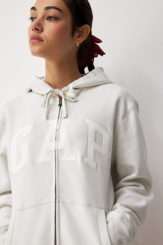 GAP - Sweat à capuche zippé à logo emblématique blanc #2