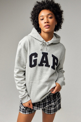 Sudadera Con Capucha Gap Vintage Soft Cropped Logo Para Mujer Blanca