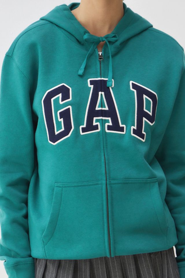 GAP Green Heritage Logo Zip-Up Hoodie | Urban Outfitters UK