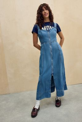 GAP Flare Denim Maxi Dress