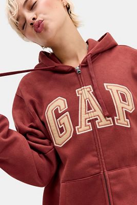 Felpa con Cappuccio e Zip Integrale Ruggine GAP