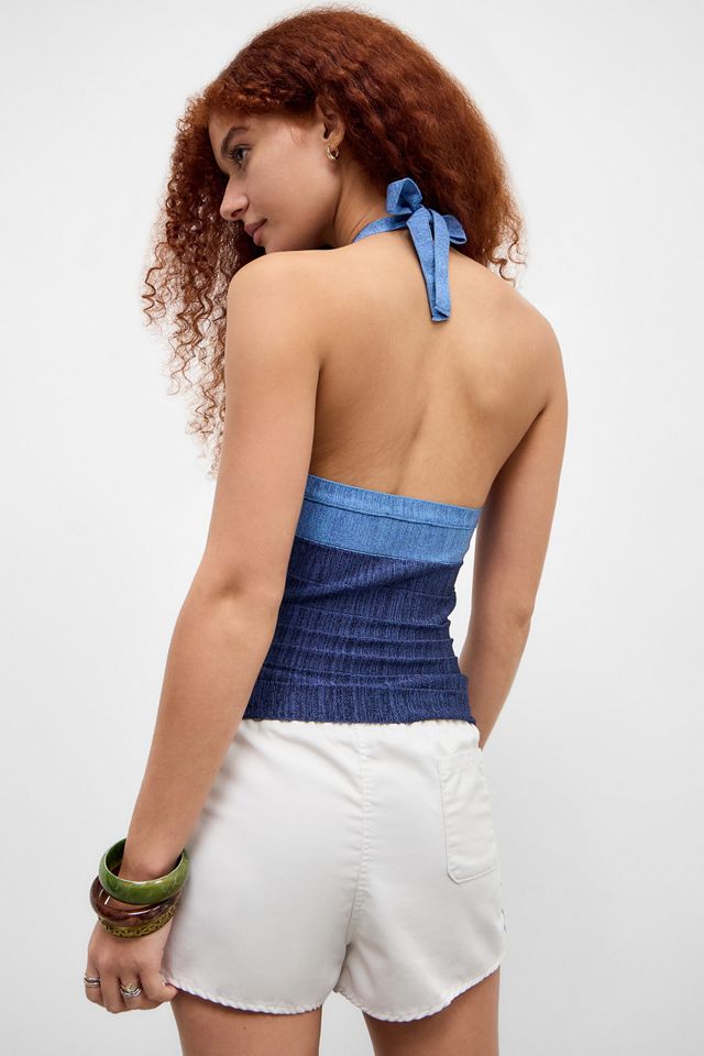 PSC Top Azul con Cuello Halter #1