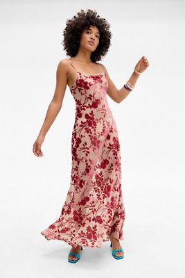 VRG GIRL Vestito Lungo Trasparente Iris Tagliato in Sbieco