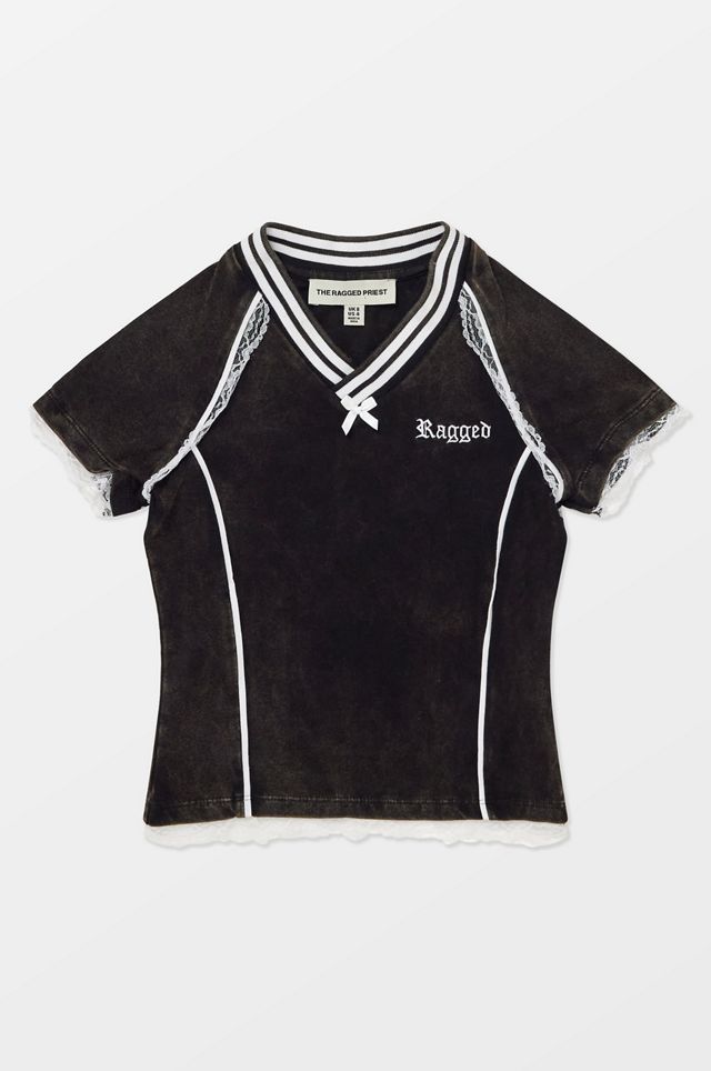 The Ragged Priest Maglietta con Bordo in Pizzo Score #6