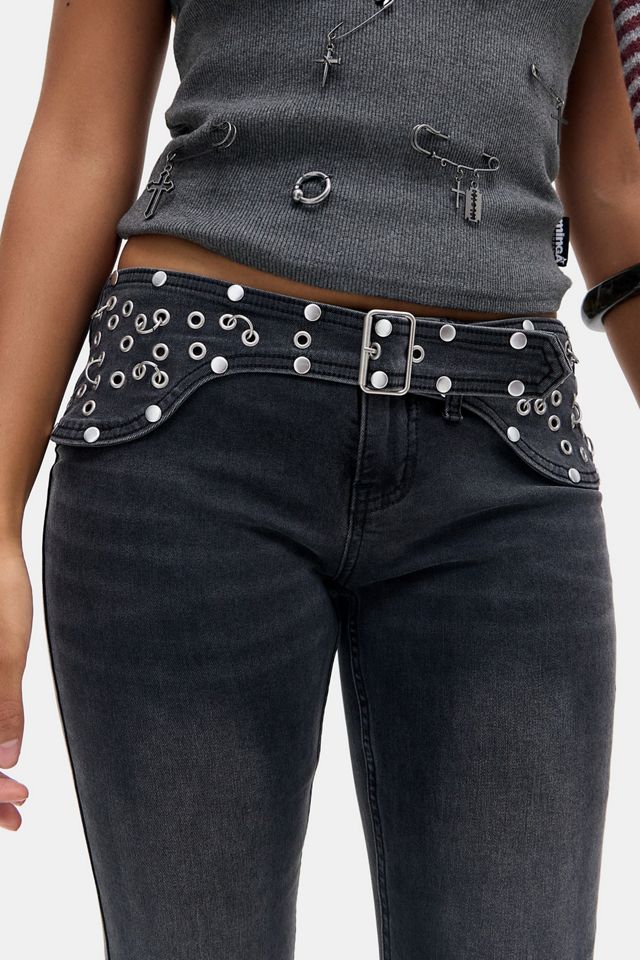 The Ragged Priest Charlotte Studded Belt Jeans #1