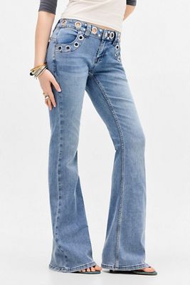 The Ragged Priest Blue Eyelet Jeans