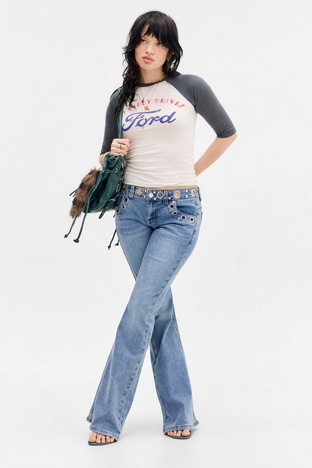 Jeans Azules con Ojales The Ragged Priest #1