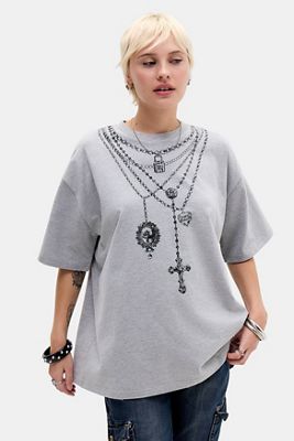 T-Shirt Oversize con Pendente The Ragged Priest