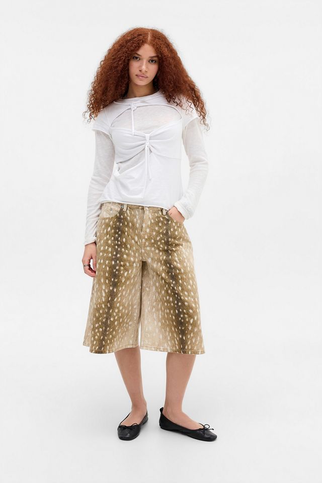 Short en jean imprimé faon marron The Ragged Priest #1