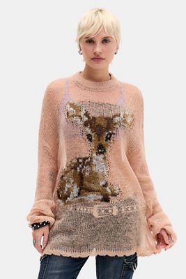 The Ragged Priest Jersey de Punto Oversized Rosa Bambi