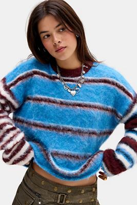 The Ragged Priest Blue Humbug Stripe Knit Jumper