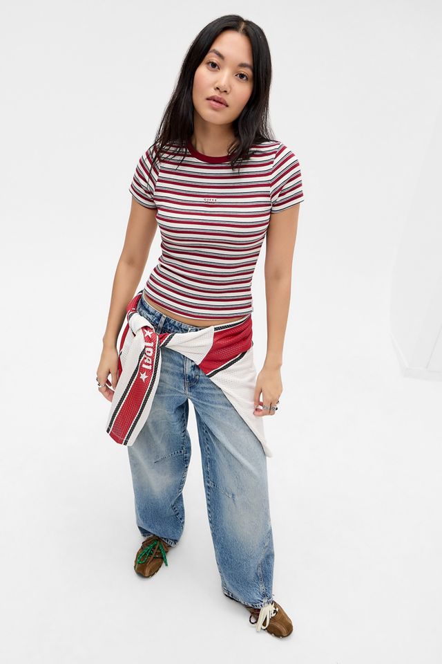 T-shirt a righe rosse Guess Jeans #2