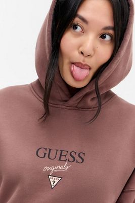 Sudadera con Capucha Guess Originals Brown Baker Logo