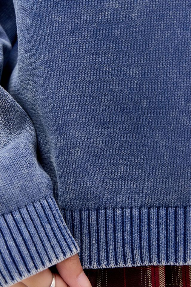 Guess Navy Knitted Embroidered Logo Jumper #3