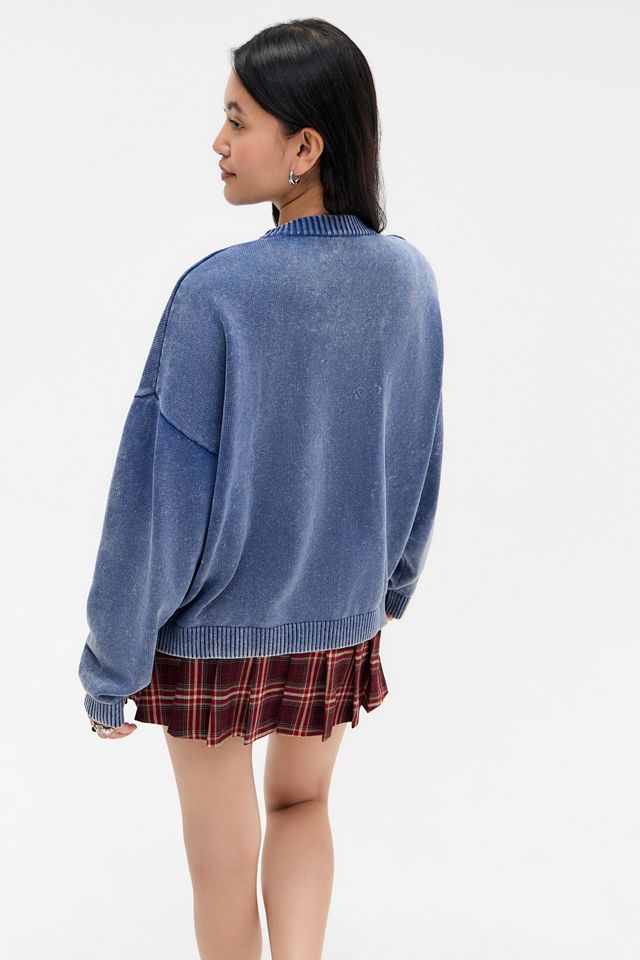 Guess Navy Knitted Embroidered Logo Jumper #4