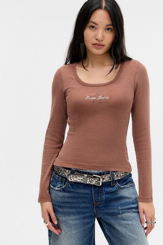 Camiseta de Manga Larga con Escote Redondo Guess Jeans #1