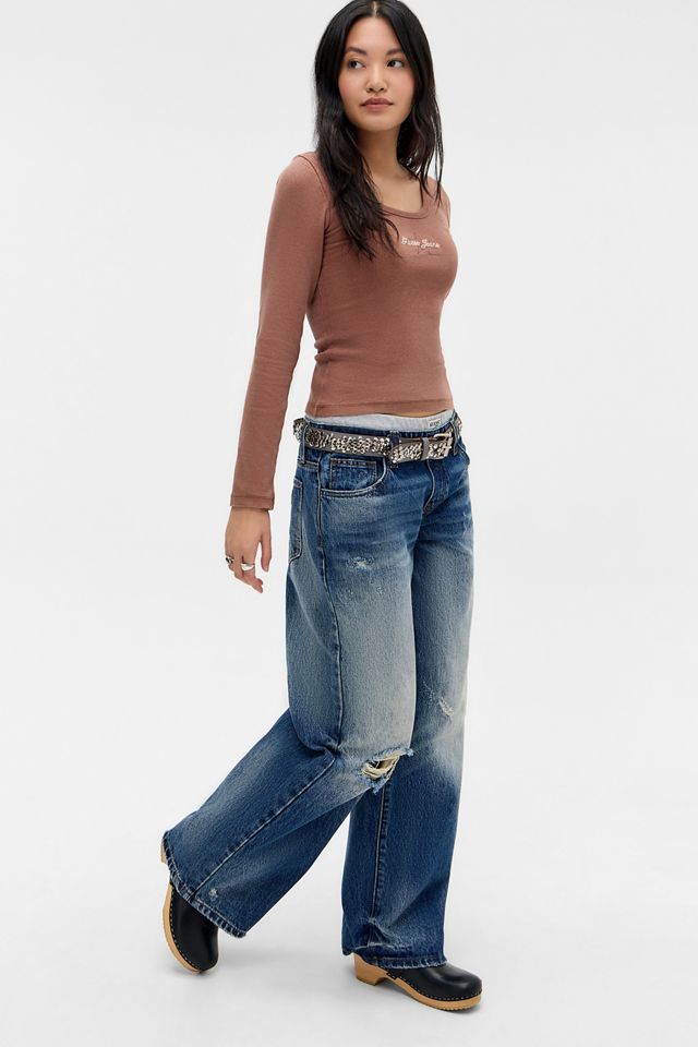 Camiseta de Manga Larga con Escote Redondo Guess Jeans #2