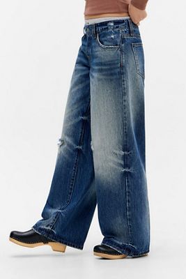 Jeans a Gamba Larga a Vita Bassa Guess