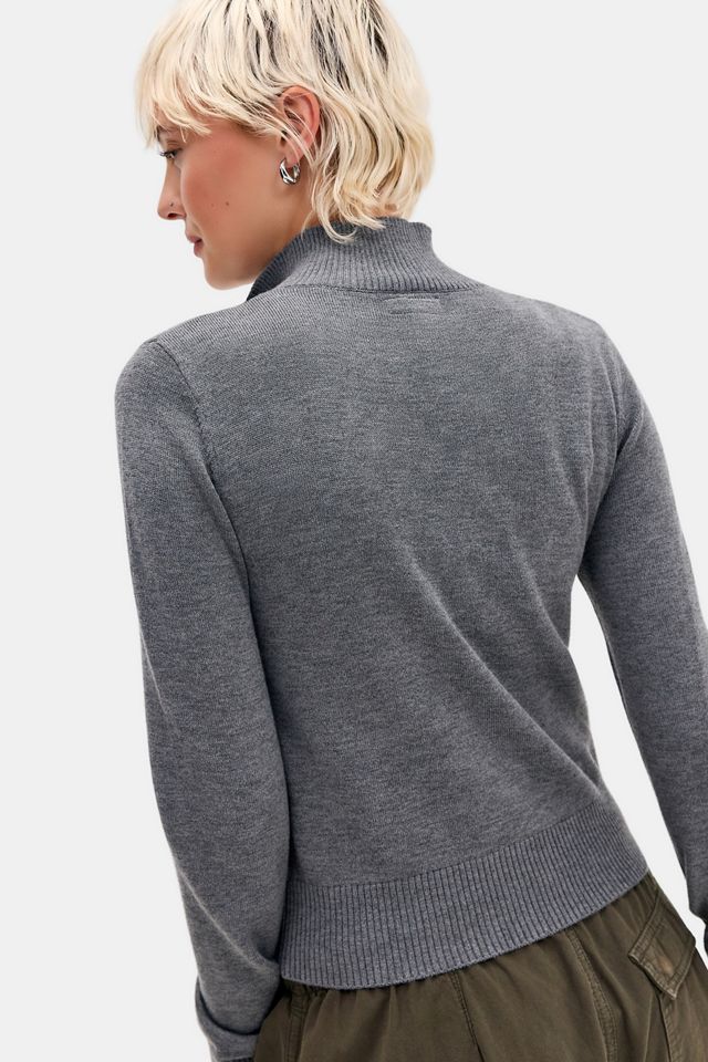 Guess Jeans Grau & Rosa Argyle Zip-Durchgehender Strick-Top #3