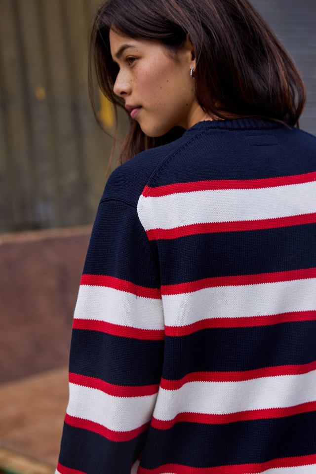 Guess Jeans Navy Striped Knit Jumper #3