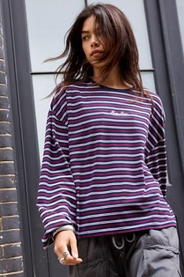 Guess Jeans Navy Stripe Long Sleeve Tee