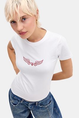 Guess Jeans White Wings Slim Fit Tee