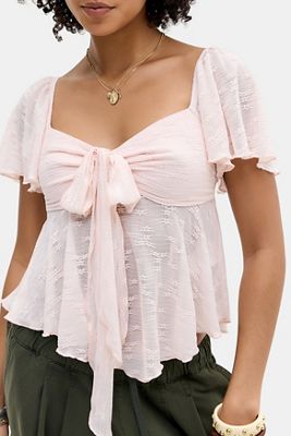 Kiss The Sky Haut en dentelle à manches courtes Minka exclusif UO
