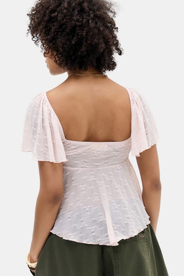 Kiss The Sky Top de Encaje de Manga Corta Minka Exclusivo de UO #3