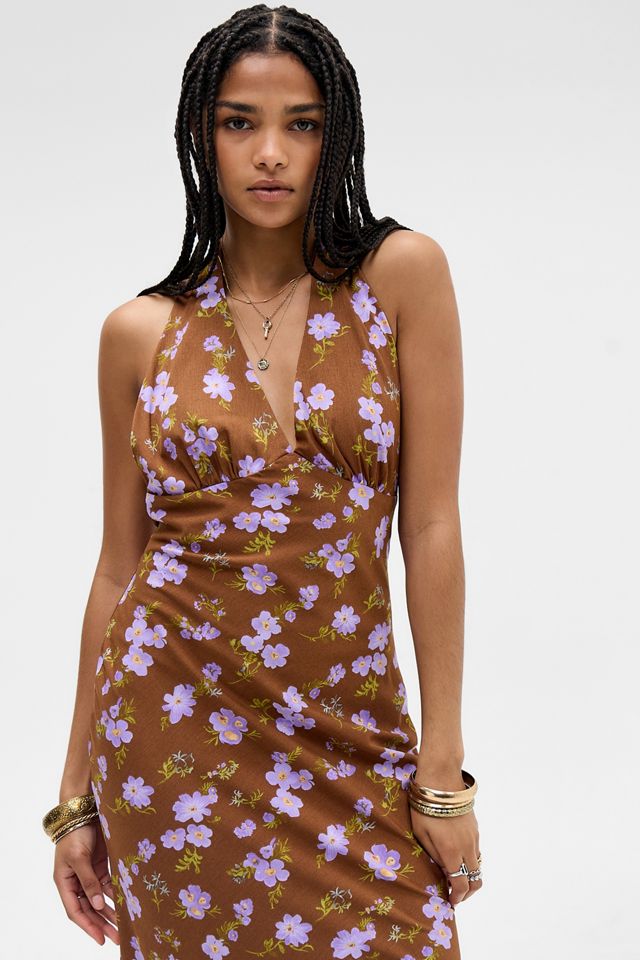 Vestido Halter con Espalda Descubierta Floral Kiss The Sky #1