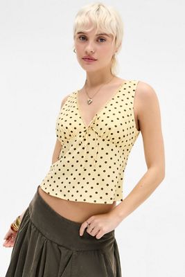 Kiss The Sky Chai Polka Dot Top