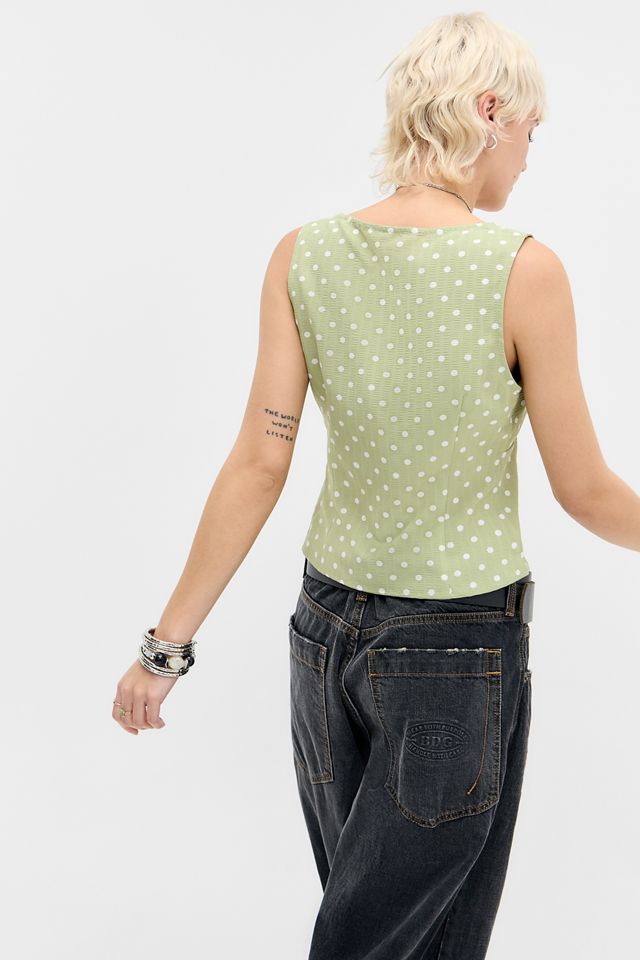 Kiss The Sky Chai Polka Dot Top #3